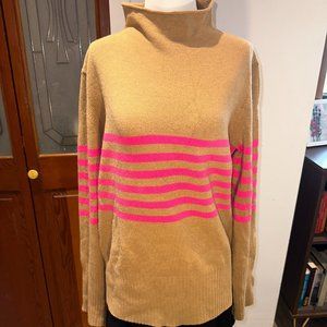 French Connection - Beige Sweater with Pink Stripes - XL